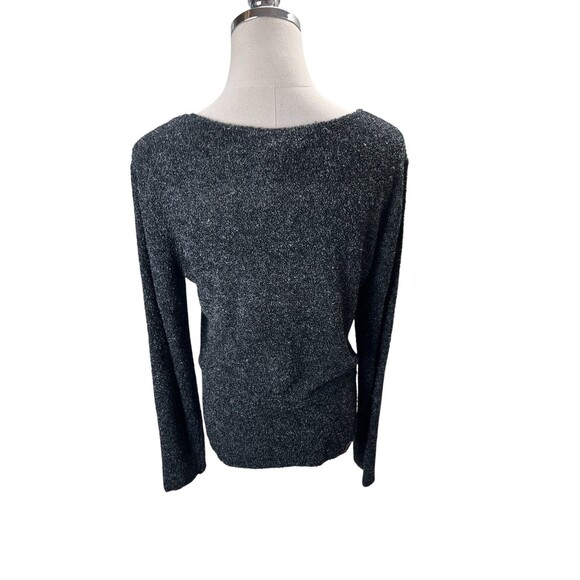 Chico's Sweater Women's size Medium Gray Silk Blend Long Sleeve - Picture 3 of 5
